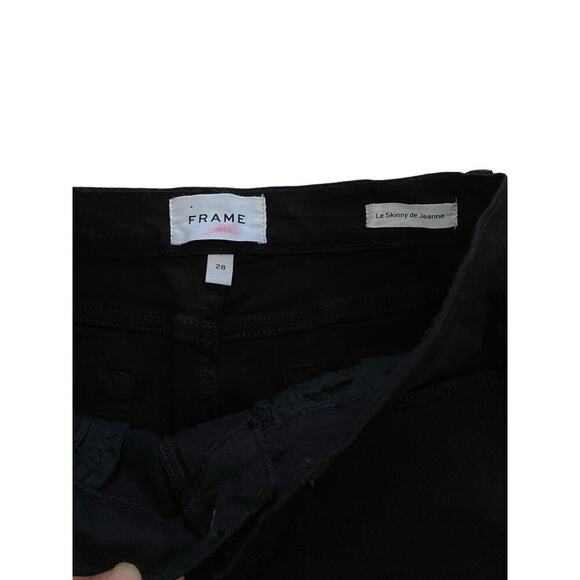 FRAME Denim Le Skinny de Jeanne Raw Stagger Mid-rise Women Jeans 28 - Picture 9 of 9
